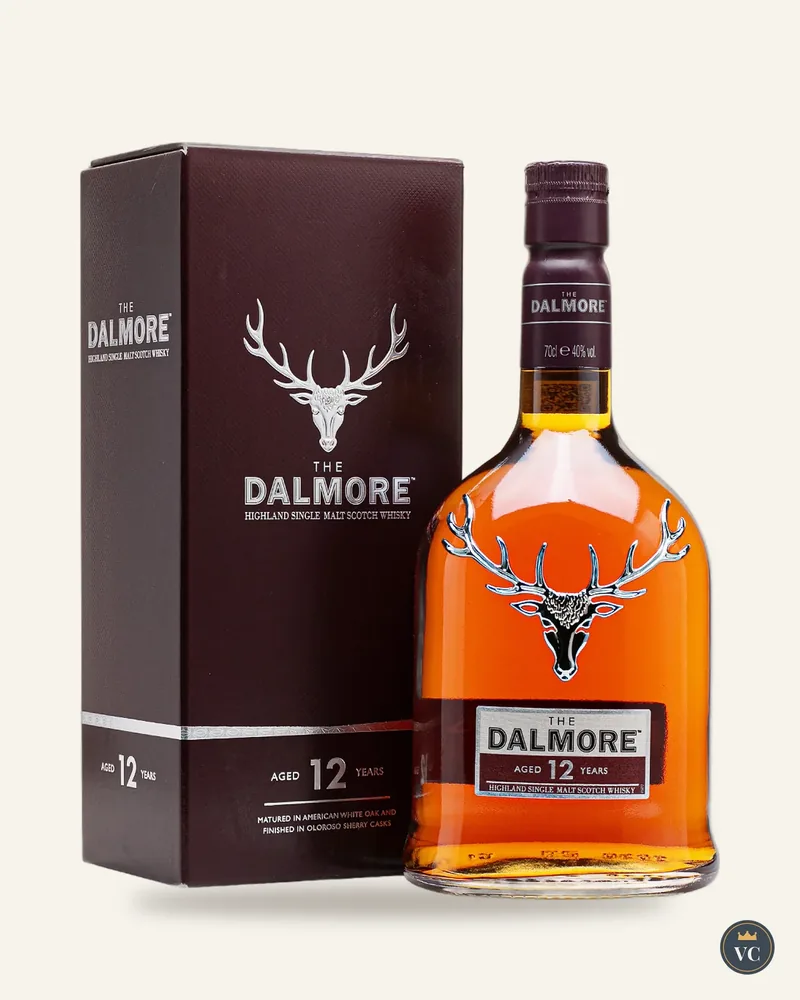 Chai The Dalmore 12 năm cạnh hộp