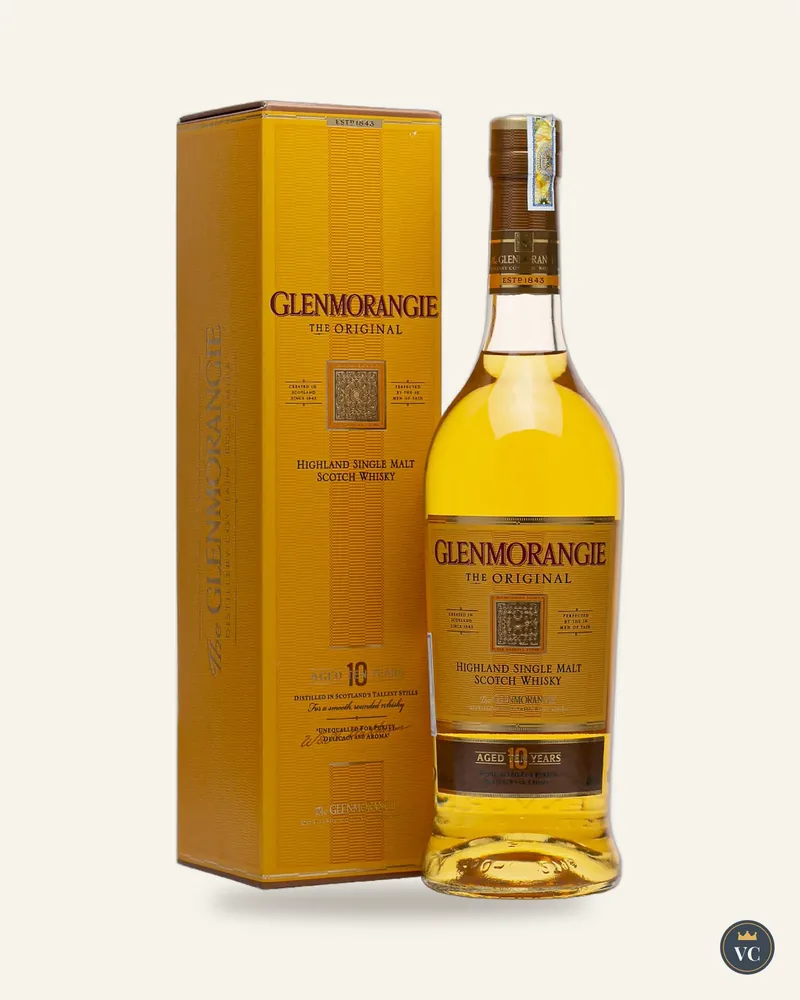Chai Glenmorangie The Original 10 năm cạnh hộp vàng