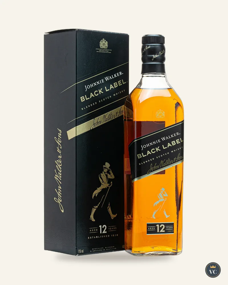 Chai Johnnie Walker Black Label 12 năm cạnh hộp đen