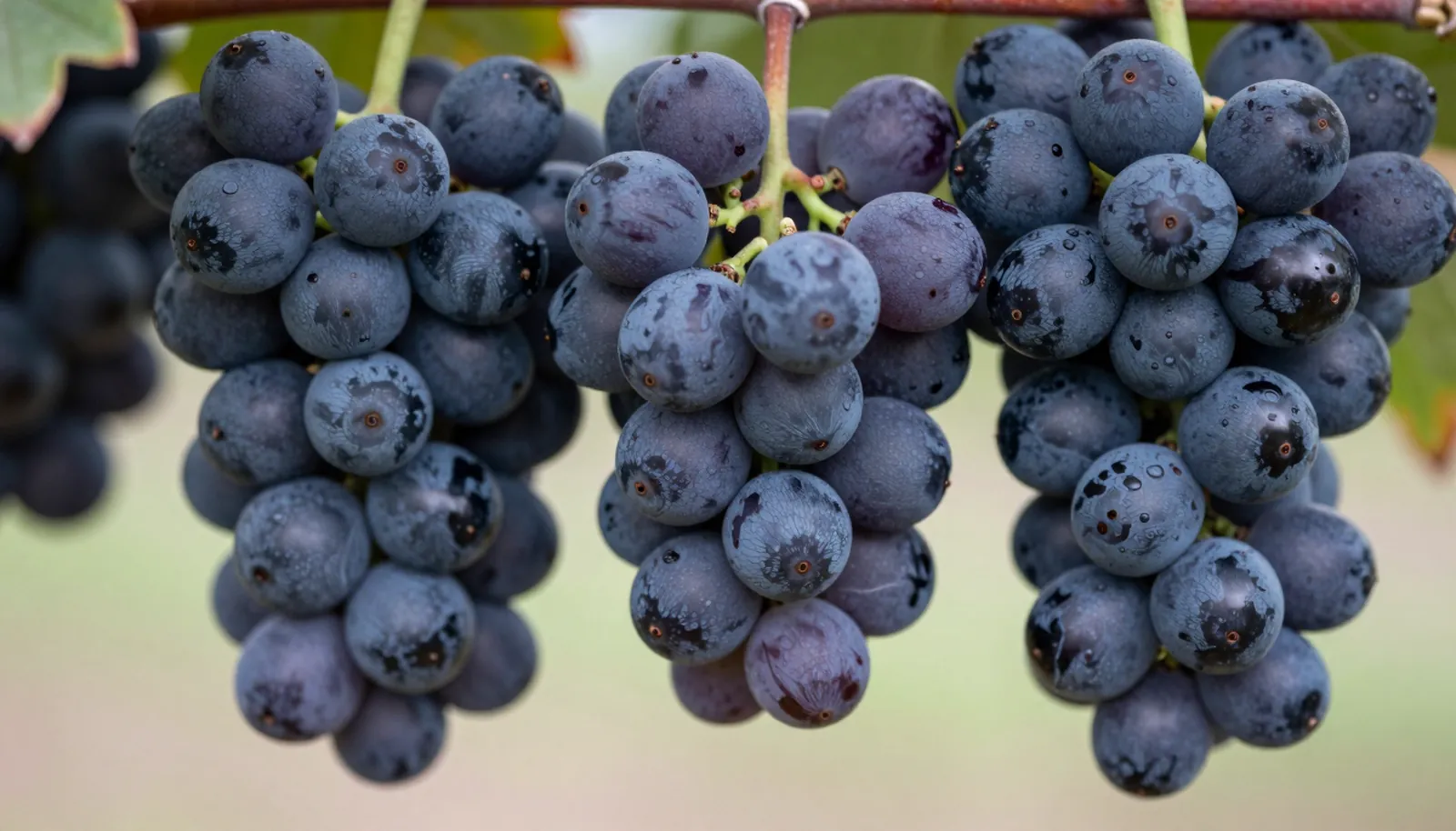 Chùm nho Pinot Noir nhỏ, xếp khít như quả thông